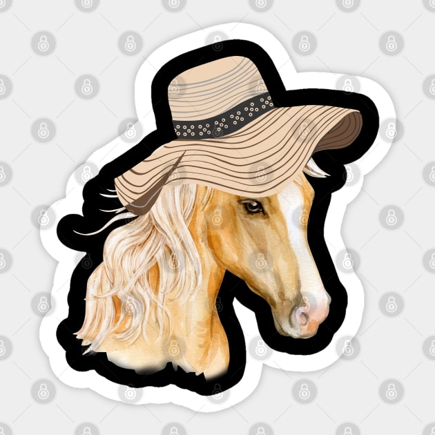 Funny horse Hat Kentucky Derby Sticker by BEZZAIM